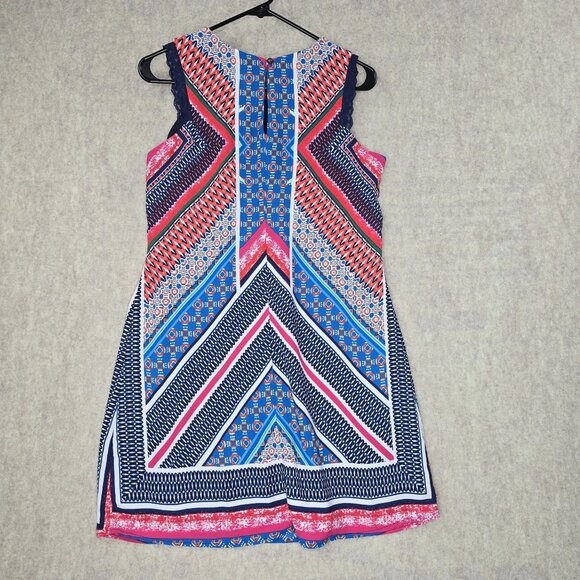 Sleeveless Geometric Print Shift Dress M By Lots Of Love - Picture 2 of 7